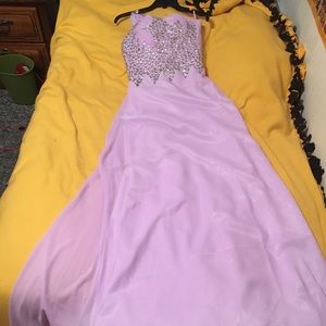 Lilac Bedazzled Floor Length Dress: Size 2